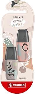 Marca Texto - STABILO BOSS ORIGINAL Mini Nature Vibes – Blister com 2 unidades – Warm Grey e Sienna