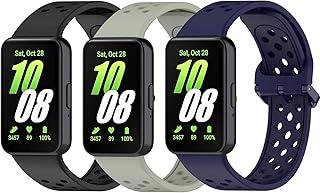 HAOZHI 3Peças Pulseiras Bracelete Compatível com Samsung Galaxy Fit 3,Pulseira Correia de Silicone para Samsung Galaxy Fit3