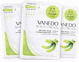 Kit 3 Unidades Máscara Hidratante Facial Coreana Beauty Friends - Pepino