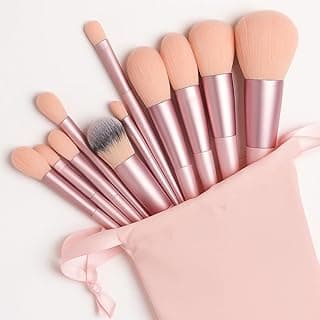 Kit de Pincéis de Maquiagem Profissional 13 Peças Cerdas Sintéticas Macias Cabos ergométrico Estojo Organizador Pincéis para Rosto e Olhos Completo (Rosa) com 10% de desconto por R$ 18,81 na amazon