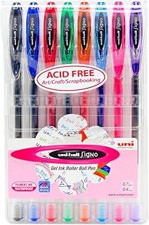 Caneta Gel Signo UM-120, Uni-Ball, Estojo com 8 cores sortidas
