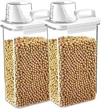 Pote Hermético Kit 2 Unidades 2300ml com Dosador e Copo Medidor, Dispenser Transparente com Vedação Anti Vazamento, Organizador para Grãos, Sabão em Pó e Mantimentos Cozinha e Lavanderia
