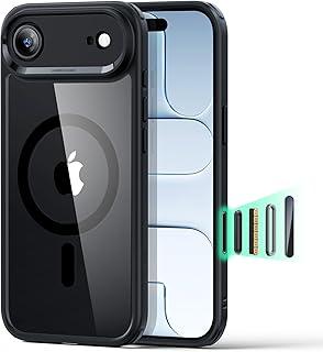 ESR Capa para iPhone Air, controle de câmera, compatível com MagSafe, proteção de grau militar à prova de choque, capa magnética para iPhone 17 Air, preta transparente