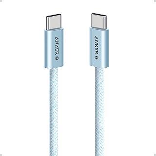 Anker Zolo Cabo USB-C para USB-C (tipo C), 240W de Carregamento Rápido, Trançado e Livre de Sujeira, Conector Fino, para iPhone Série 15/16/17, Xiaomi,Samsung, MacBook (1,0 m,azul)