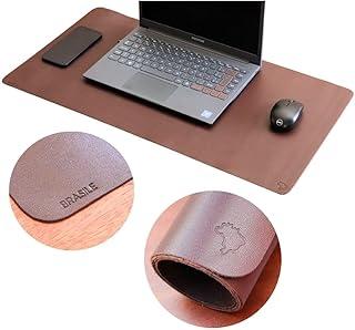 Desk Pad Mouse Pad Grande Tapete Mesa Gamer Desk Mat Couro Legítimo (Marrom)