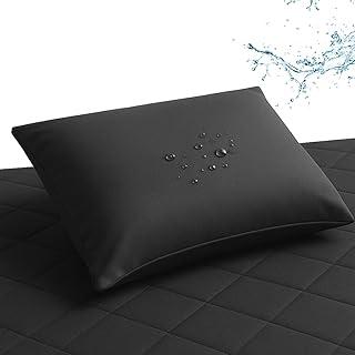 2 Capas Para Travesseiro Protetor Impermeável 50cm x 70cm Repele Líquidos (Preto)