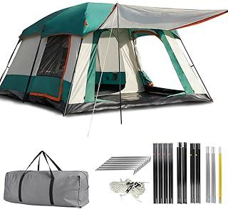 New Hawaii Barraca Extragrande para 10-14 Pessoas, 2 Quartos, 3 Portas e 3 Janelas, Dupla Camada Impermeável no Topo(Verde)