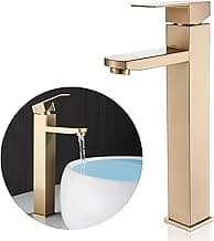 Torneira Banheiro Lavabo Monocomando Bica Alta Cuba Pia Lavatório Metal Inox Diversas Cores - Brinovar (DOURADO)
