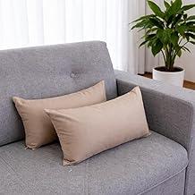 Capa De Almofada 2 Unidades Retangular Baguete Suede Toque Aveludado 30x50 cm (Bege)