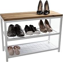 Banco Sapateira Strassis Design SD-5001-69 Metal e Madeira Cor: Branca