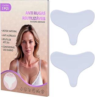 Kit 2 Adesivos Anti Rugas para Colo e Decote Silicone Reutilizável Muy Bela – Patch Lifting Colo Estimula Colágeno Natural Anti Linhas de Expressão Lavável até 30x Skin Care Anti Idade