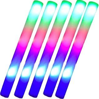 Kit Bastão Led Festa 40cm Colorido 3 Funções - Bastão Led De Espuma Luminoso Neon Brilhante - Bastão Luminoso Festa (Kit 5unids)