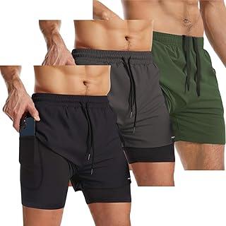 Kit 3 Bermuda Shorts 2 Em 1 Masculino Academia Dryfit Treino