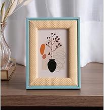 WOLFF - Porta-Retrato Trançado Rústico 10cm x 15cm Azul MDF