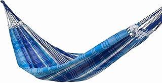 Rede de Dormir e Descanso Super Tijubana Casal Extra 100% Algodão Jaguaruana. (Azul e Branco)