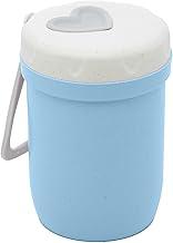 LYOR - Pote de Bambu e PP Parede Dupla com Alça de Silicone e Tampa Azul 300ml