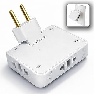 Adaptador de Tomada T Articulado – 10A e 20A – Até 250V – Bivolt 110V/220V – T - Plugue Benjamin Premium – Articulado e Seguro -Adaptador Flexível para Esconder Atrás do Móvel