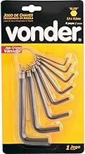Vonder, Jogo De Chaves Hexagonais (Allen) Curta, C/Argola, 2,0 Mm A 10,0 Mm, 8 Peças.
