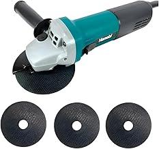 Hanabi Esmerilhadeira Lixadeira Angular 110V 880W 3 Discos de 115mm Profissional com 3 Discos Ferramenta de Corte e Desbaste para Metal Concreto e Madeira