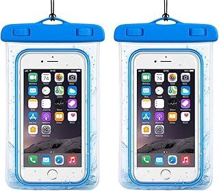 Capa Case Kit 2 Unidades A Prova D'água Impermeável para Celular Smartphone Capinha com Alça Universal Proteção 360º Completa Sensível ao Toque (Azul)