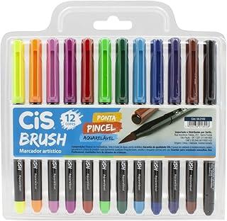 Caneta pincel Brush Aquarelável com 12 cores Cis