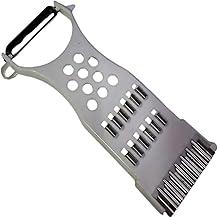 Cortador De Legumes 3 Em 1 Ralador E Fatiador Manual Metal Plástico Descasca Rala E Fatia 6,5cm x 15cm (Branco)