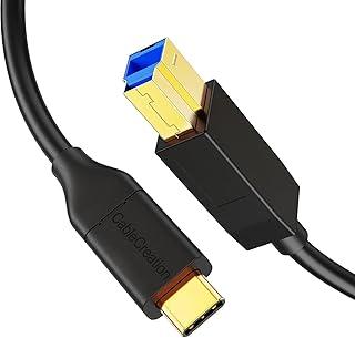 CableCreation Cabo USB-C para USB-B 3.1 de 1 metro, Cabo USB Tipo B para USB-C de 10 Gbps para Thunderbolt 3, compatível com MacBook Pro e Air, HD externo e scanner, preto