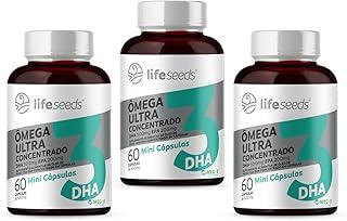 Ômega 3 Mini Cápsulas - Ultra Concentrado DHA 500mg EPA 200mg - Certificação Internacional MEG-3 – 3 Potes - 180 Cápsulas