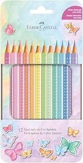 Lápis De Cor, Faber-Castell, Ecolápis Sparkle Estojo de Metal, 116156, 12 cores Pastel