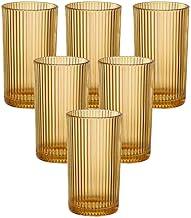 Haüskraft -Copo Long Drink de vidro Graffiato Âmbar 420 ml 6 peças