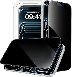 JETech Película de Vidro Temperado 360 Graus para iPhone 17 Pro 6,3 Polegadas, Protetor de Tela Antiespionagem de 4 Vias com Ferramenta de Instalação Rápida, Pacote com 2