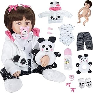 Boneca Bebê Reborn Silicone Menina Panda 48cm Pode dar Banho Criança Presente Original com 20.67% de desconto por R$ 143,90 na amazon