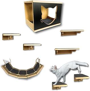 Playground Gato 8 Peças Super Resistente Montado Com Carpete Antiderrapante (Preto)