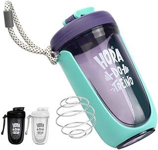 Coqueteleira shakeira Garrafa Premium para Academia, 550ml, com Mola Misturadora e Alça de Transporte-FBK- (Verde)