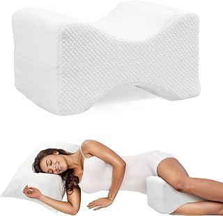 Almofada de Espuma de Memória Ergonômico para Joelho - Travesseiro para Pernas de Dorminhocos de Lado, Alívio de Dor na Coluna, Ciática, Quadril e Pós-Cirúrgico - Ideal para Grávidas (Branco)