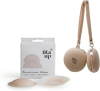 Kit Fita Up Protetor de Seios em Silicone Reutilizável com Bordas Infinitas 8cm + Estojo Case de Armazenamento Portátil