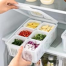 Pote Organizador para Geladeira - Recipiente com Divisórias com 20.06% de desconto por R$ 27,90 na amazon