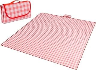 Tapete Piquenique Grande Impermeavel Dobrável Portátil para Picnic Camping Praia Parque Área Externa Familia Amigos Base Isolante Resistente Umidade Facil Limpar Leve Transporte (Xadrez Vermelho)