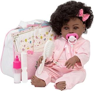 Boneca Reborn Realista Negra Cabelo Cacheado Linda Completa