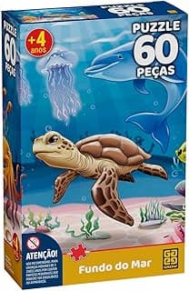 Quebra-cabeça 60 peças Fundo do Mar - Grow com 28.12% de desconto por R$ 22,47 na amazon