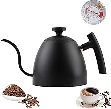 Chaleira Gooseneck, Chaleira de Café Pour Over de 1.5l com Termômetro Embutido, Cabo Anti-Quente, Aço Inoxidável com Design de Bico de Fluxo para Café & Chá de Gotejamento
