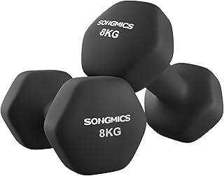 SONGMICS Conjunto de 2 halteres, par de halteres hexagonais, treino em casa, exercícios de treinamento físico