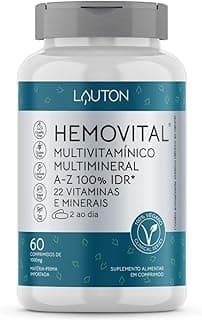 Hemovital Polivitaminico 22 vitaminas e minerais A Z 60 Tabs vegano - Lauton Nutrition…