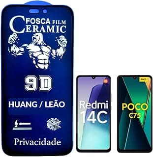 Película Cerâmica Fosca Privacidade Redmi14C / Redmi A5 / POCO C75 / POCO C71,Proteção Total, Anti-Riscos, Anti Espião e Não Deixa Marca De Dedo Na Tela.