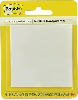 Post-it, 3M, Bloco de Notas Adesivas, Transparente, 73mm x 73mm, 36 folhas