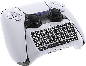 TwiHill Teclado Sem Fio para PS5 Controller, Bluetooth 3.0 Mini Chatpad Message Game Teclado Alto-falante embutido com conector de áudio de 3,5 mm para mensagens e jogos bate-papo ao vivo