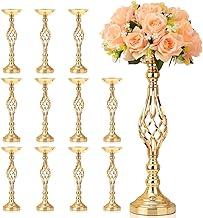 12 peças de Metal para Arranjos de Flores, Suporte de Arranjos de Flores de Metal, Centros de Mesa de Metal, Vasos Dourados para Centros de Mesa
