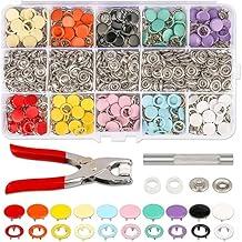 Kit de Botões de Pressão, 200 Peças em 10 Cores, com Alicate e Ferramentas para Instalação