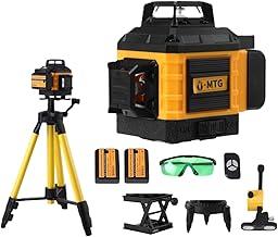 Nível A Laser Verde 4D 16 Linhas Profissional com Suporte en Tripé, 40m Metros Recarregavel Kit Nível Laser 2 Bateria, Controle Remoto, para Alvenaria e Reformas