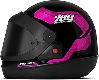 CAPACETE FECHADO PRO TORK SPORT MOTO 788 ROSA TAM. 58 VIS. FUMÊ
